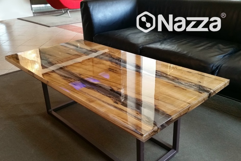 resina epoxi efecto cristal mesa nazza