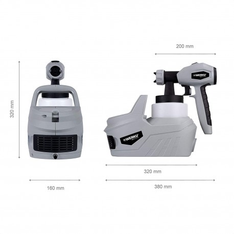 Pistola pintar succión turbina HVLP-I 800ML 650W