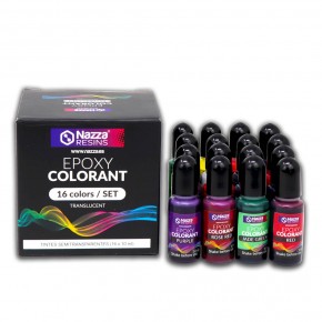 Set Tintes Semitransparente Resina Epoxi 16x10 ml.