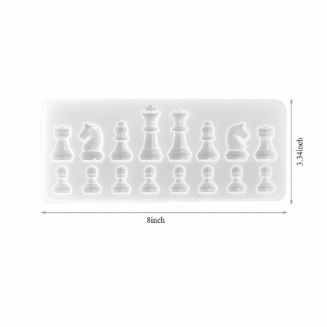 Molde para resina epóxi com forma de XADREZ DJ-307