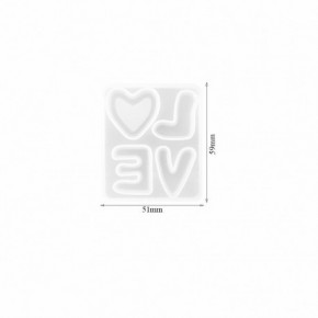 Molde para resina epóxi com forma de CORAÇÃO LOVE DJ-130
