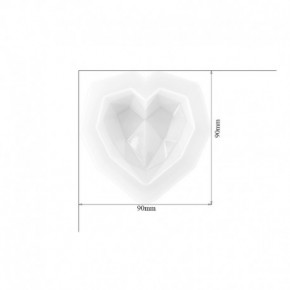 Molde para resina epóxi com forma de CORAÇÃO 90 mm DJ-16
