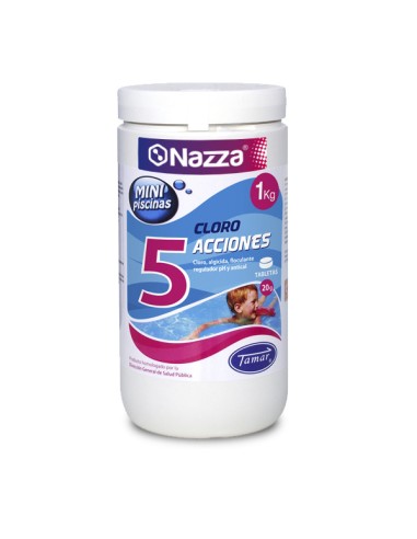 Cloro 5 Ações para Minipiscinas 1 kg