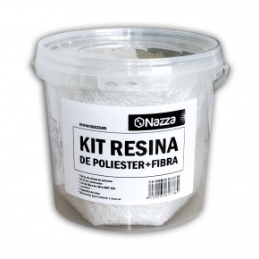 Kit resina de poliéster + peróxido + fibra de vidrio Nazza + paletina + guantes