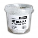 Kit resina de poliéster + peróxido + fibra de vidrio Nazza + paletina + guantes