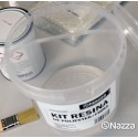 Kit resina de poliéster + peróxido + fibra de vidrio Nazza + paletina + guantes